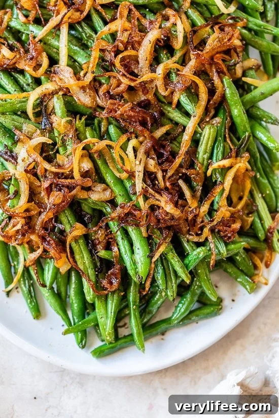Oven-Roasted Green Beans with Caramelized Onions 4 Roasted Green Beans with Caramelized Onions
