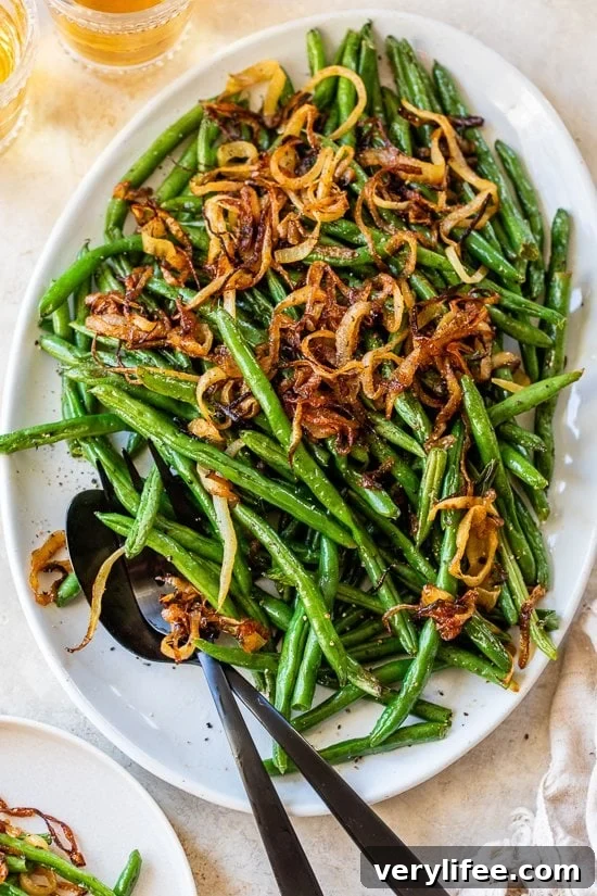 Oven-Roasted Green Beans with Caramelized Onions 5 Green Beans with Onions