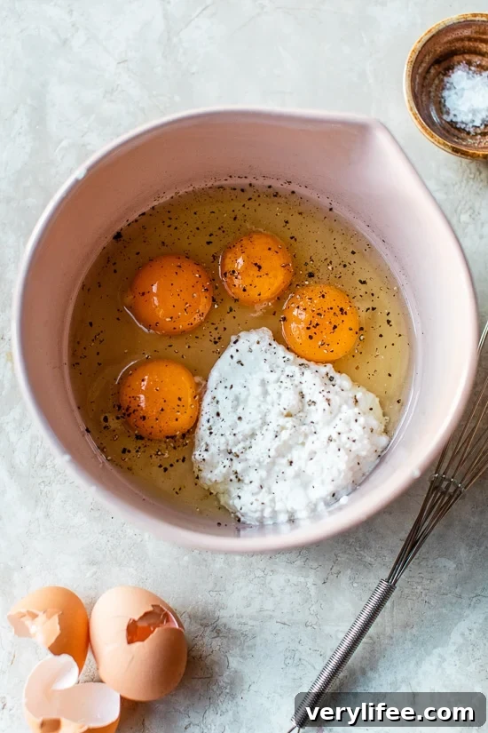 Protein-Packed Scrambled Eggs with Cottage Cheese 3 eggs and cottage cheese