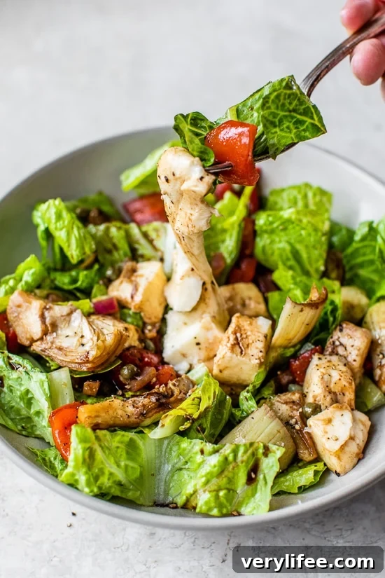 Warm Artichoke and Roasted Pepper Salad with Mozzarella 5 warm salad with fresh mozzarella