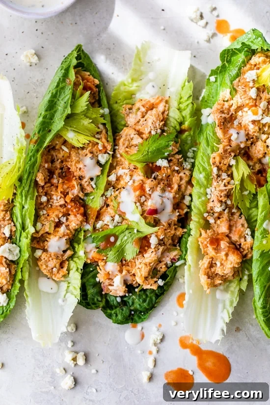Spicy Buffalo Chicken Salad with Blue Cheese Dressing 5 Buffalo Chicken Salad Lettuce Wraps