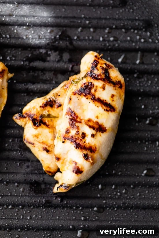 Chicken breast on the grill.