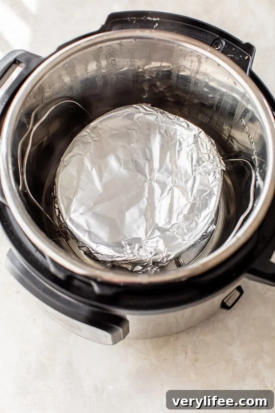 pot in pot method for Instant Pot baked oatmeal.