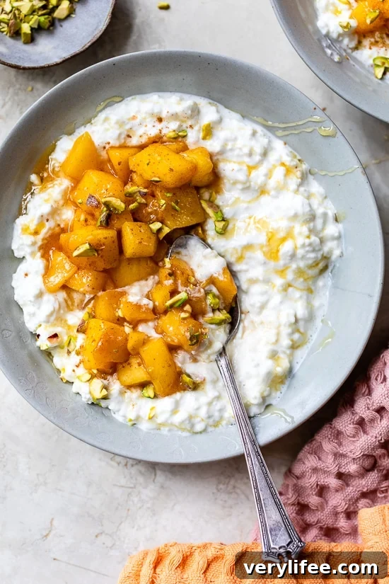 Peach Cottage Cheese Bowls