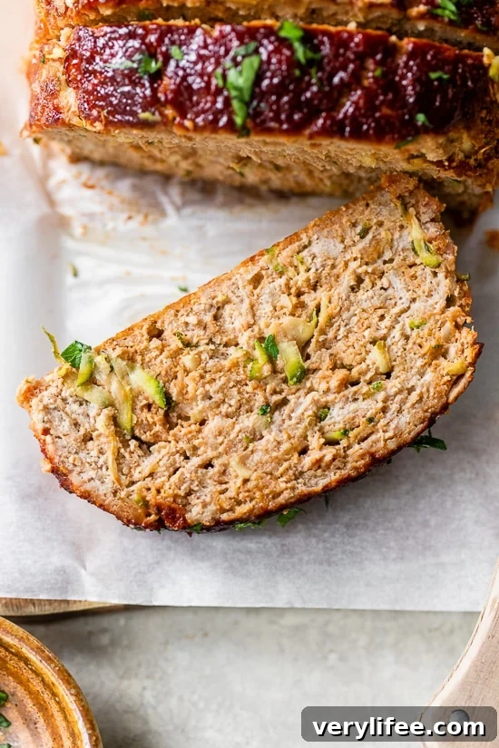 Baked Turkey and Zucchini Meatloaf 5 Turkey Meatloaf with Grated Zucchini