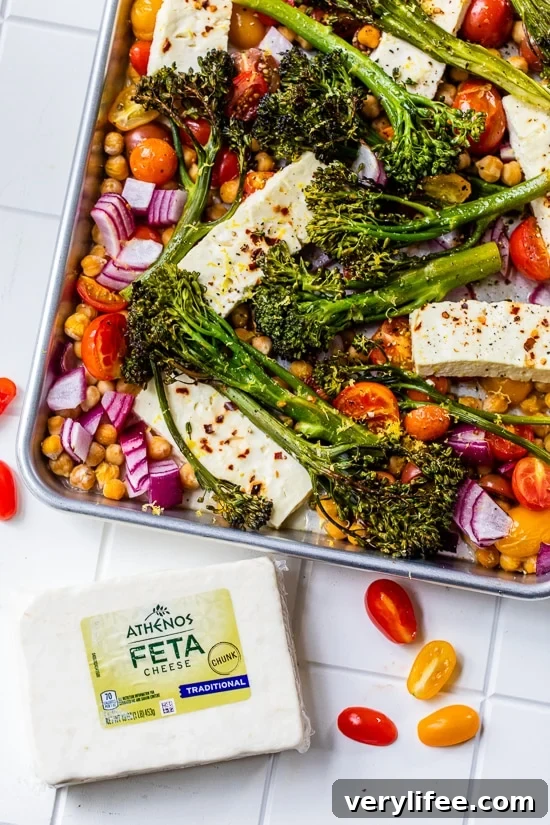 Sheet-Pan Baked Feta with Broccolini, Tomatoes and Chickpeas 3 Sheet Pan Baked Feta with Chickpeas