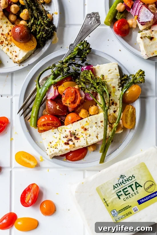 Sheet-Pan Baked Feta with Broccolini, Tomatoes and Chickpeas 5 Sheet Pan Baked Feta with Chickpeas, Broccolini and Tomatoes