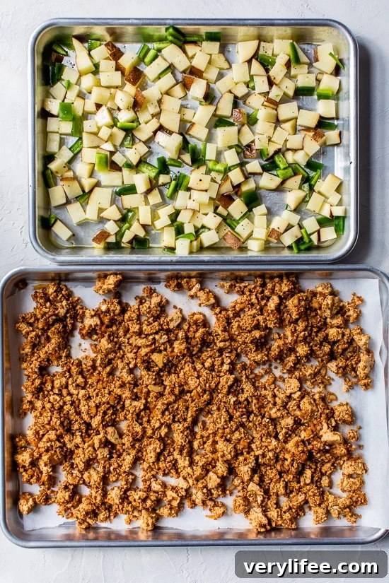 Crispy Tofu and Potato Tacos with Jalapeños 4 sheet pan Tofu Tacos with Potatoes and Jalapeño