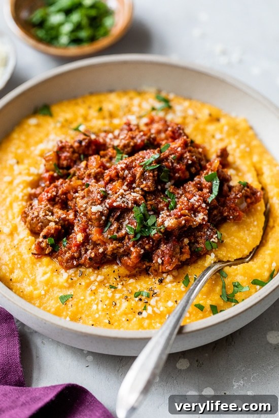 Pumpkin Polenta with Ragu