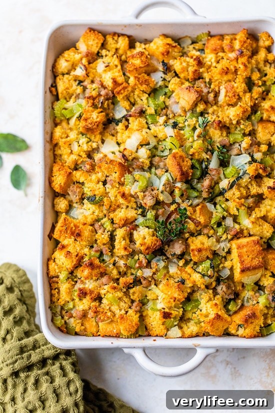 Savory Cornbread Sausage Stuffing
