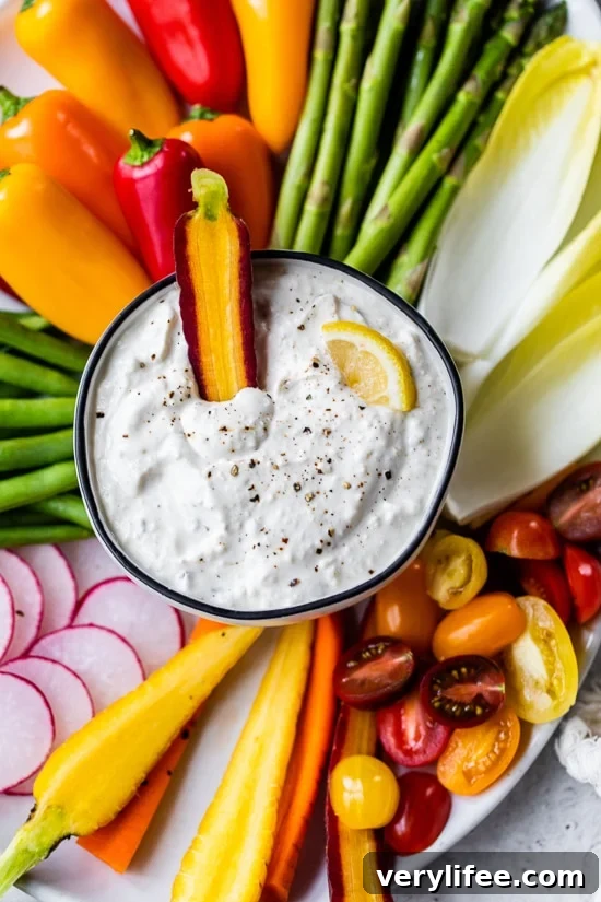 Creamy Greek Yogurt Caesar Dip Recipe 2 Greek Yogurt Caesar Salad Dip with crudites