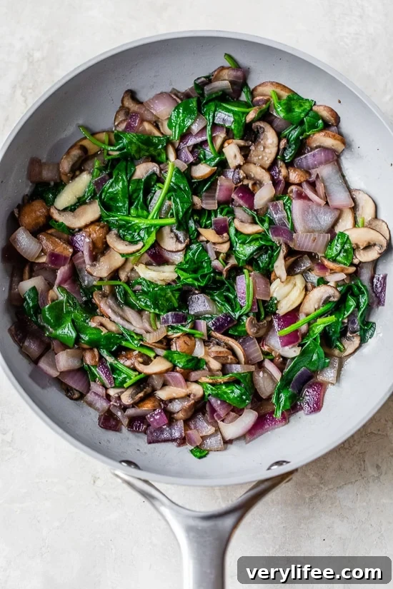 Mushroom and Spinach Stromboli filling