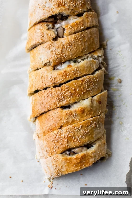 Mushroom and Spinach stromboli