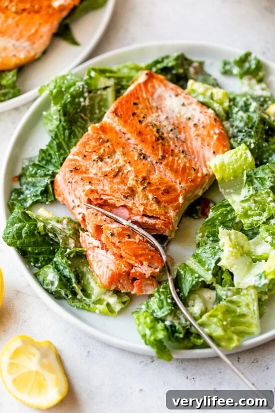 Salmon with Caesar Salad