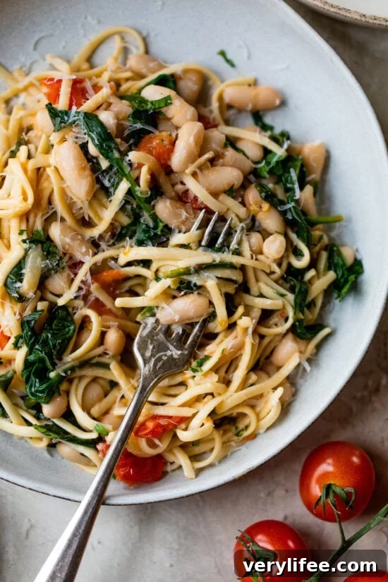 Garlic Lemon White Bean Scampi with Linguine 2 White Bean Scampi with Linguine