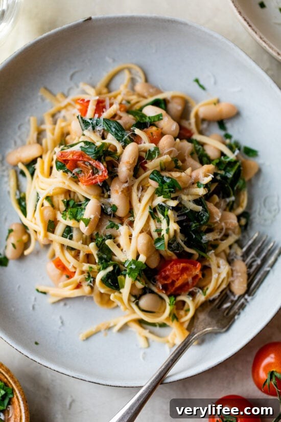 Garlic Lemon White Bean Scampi with Linguine 5 Vegetarian Cannellini Scampi with Linguine