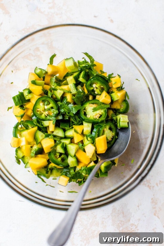 Teriyaki Shrimp Quinoa Bowls with Mango Cucumber Salsa Recipe 6 mango avocado salsa with jalapenos