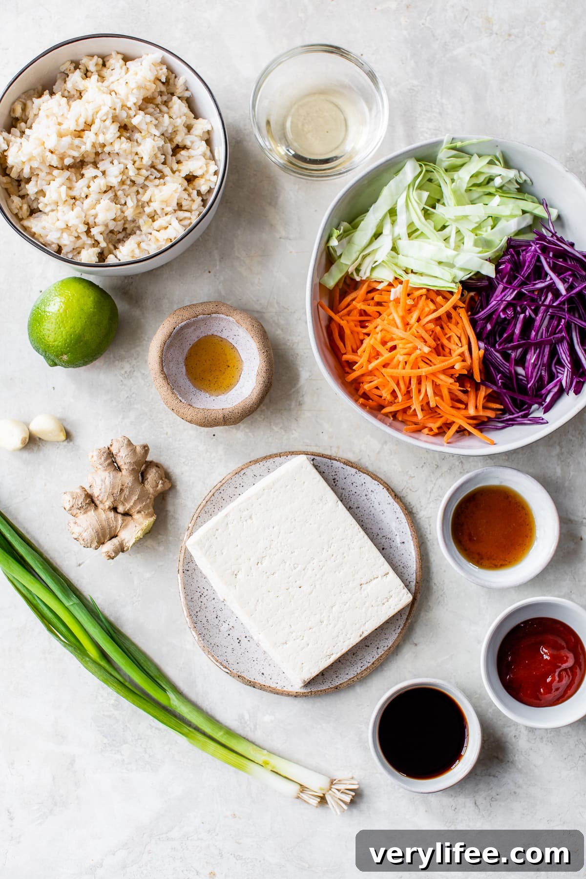 Tofu Rice Bowl Ingredients