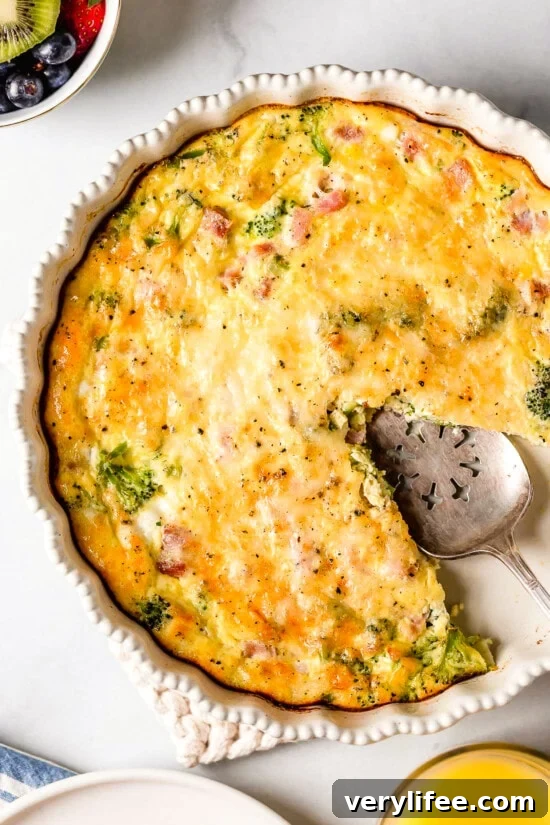Crustless Ham and Cheese Quiche