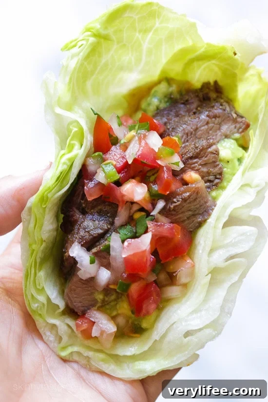 Steak Taco Lettuce Wraps