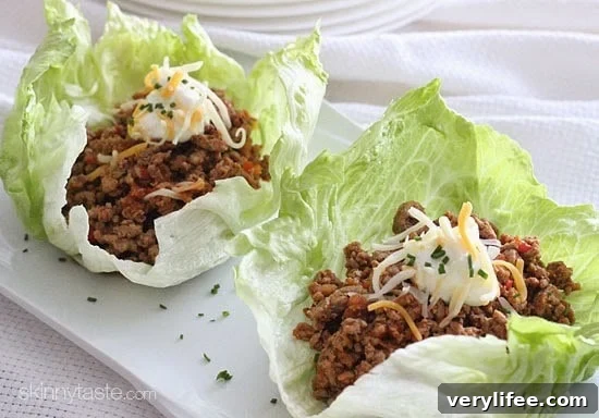 Ground Turkey Taco Lettuce Wraps