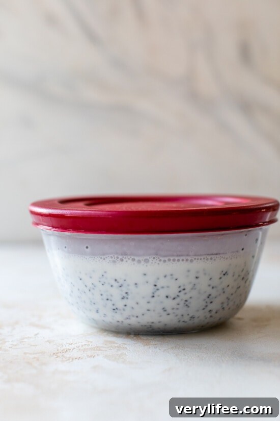 High-Protein Tropical Chia Pudding Breakfast Bowl 6 Chia Pudding in a container.