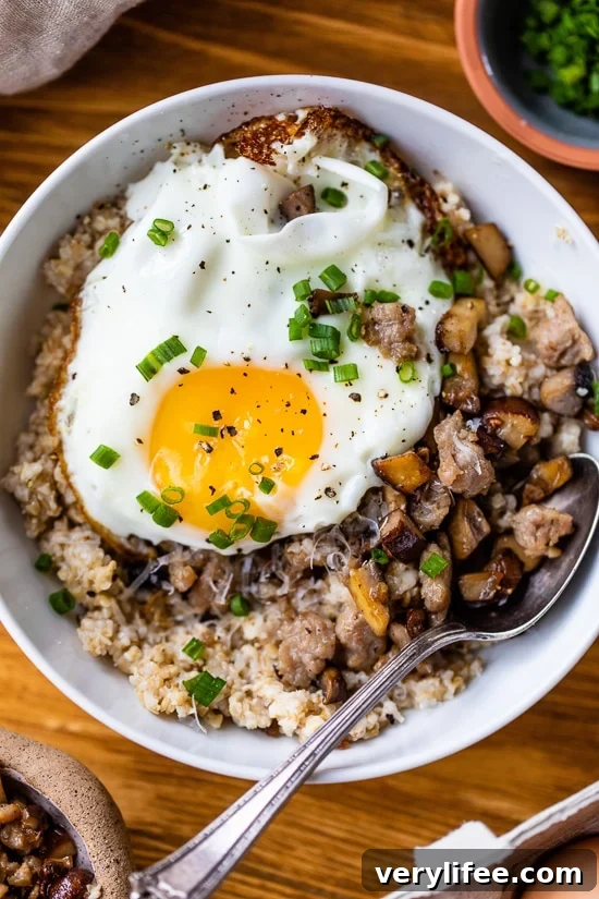 Savory Steel Cut Oatmeal Bowl
