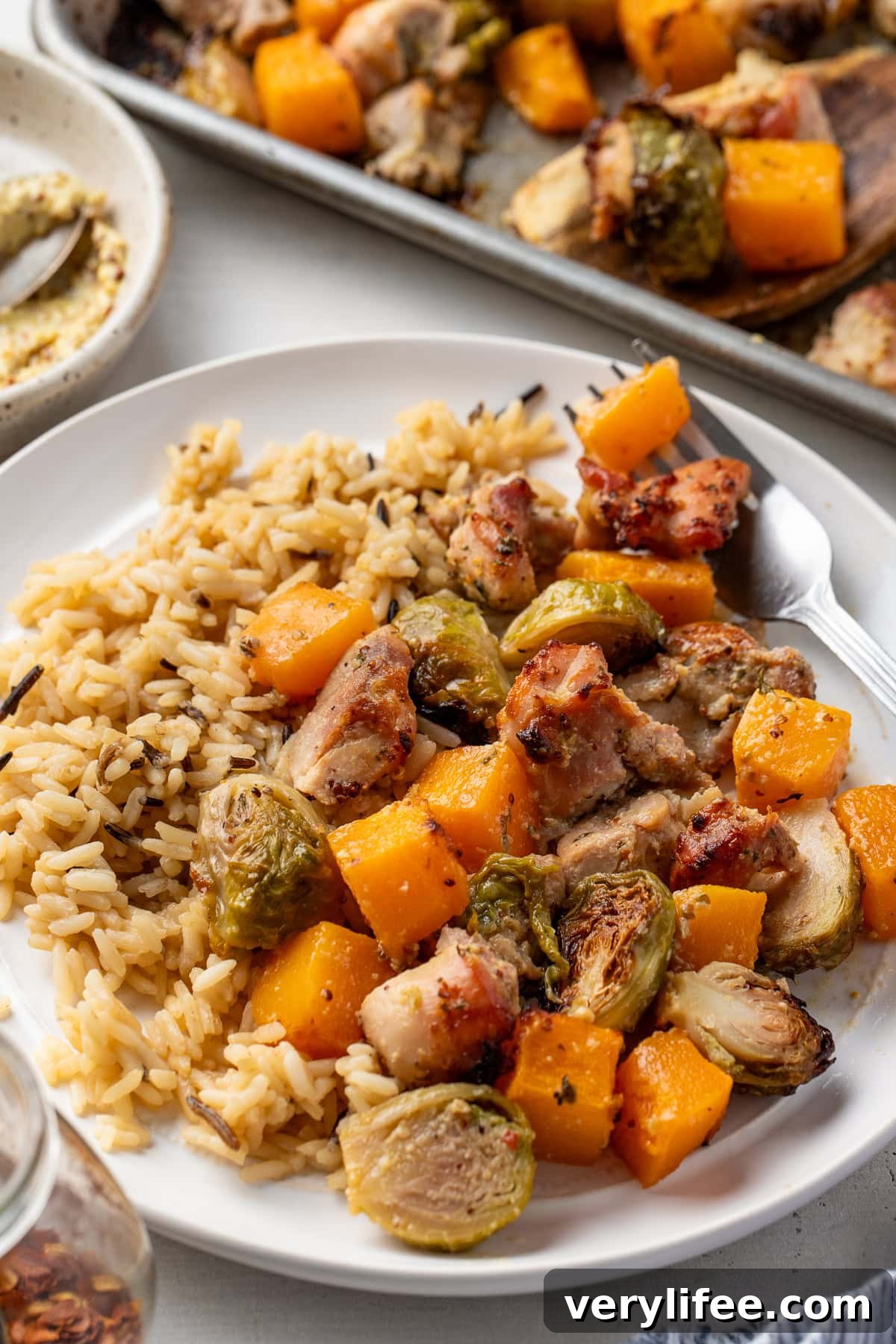 Maple Dijon Sheet Pan Chicken with Fall Vegetables
