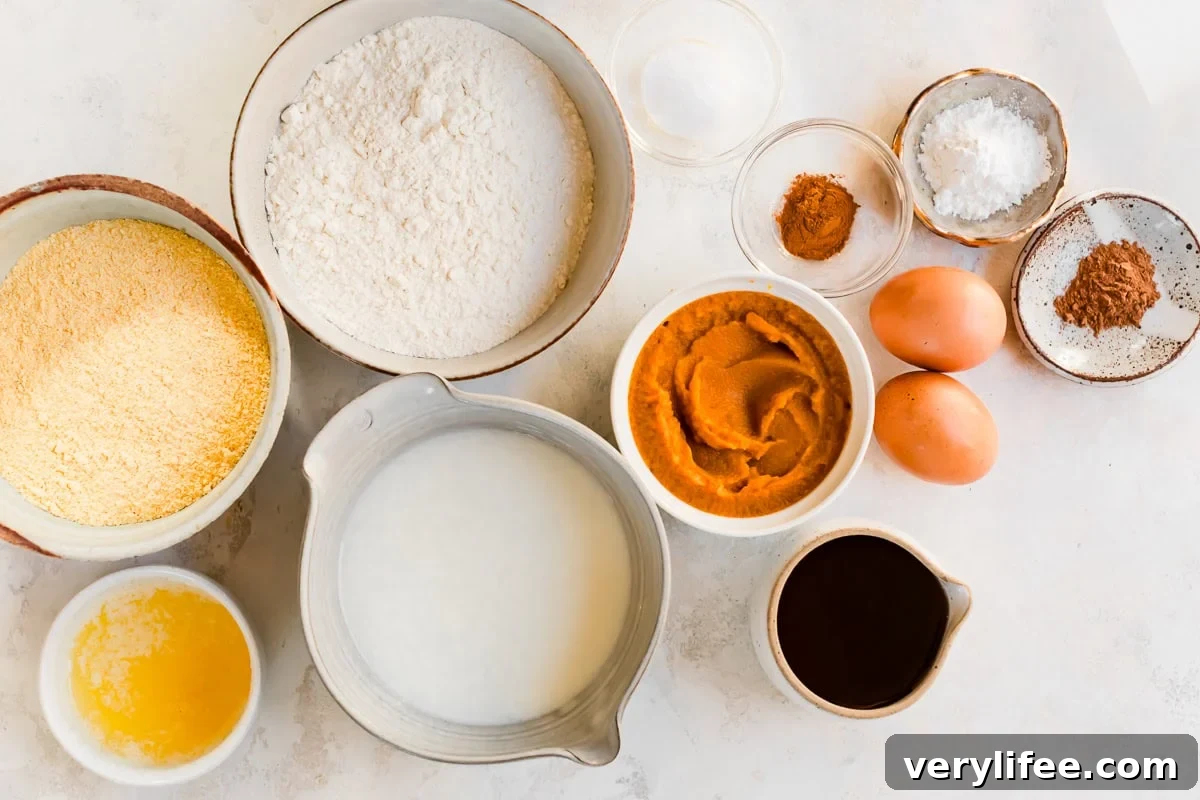Pumpkin Cornbread ingredients