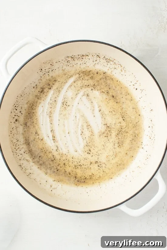 Melted butter and black pepper