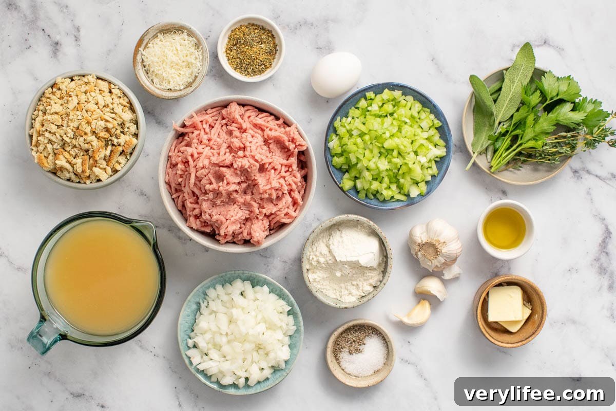 Thanksgiving Turkey Meatballs with Savory Gravy 5 Thanksgiving Turkey Meatball ingredients