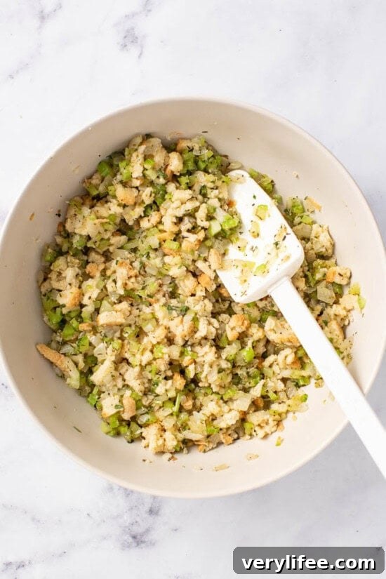 Thanksgiving Turkey Meatballs with Savory Gravy 6 Saute stuffing with celery and onion