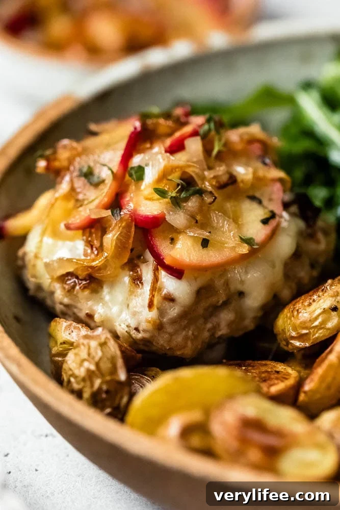 Apple Gruyere Turkey Burgers