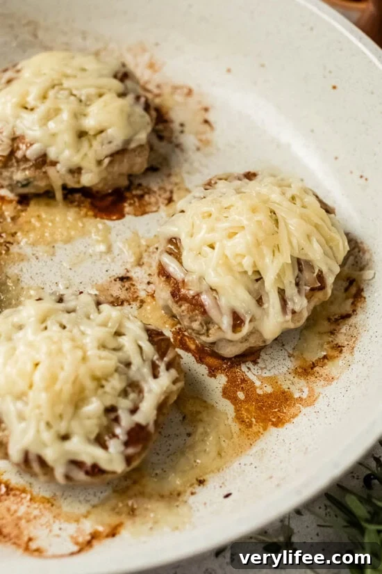 Turkey Burgers with melted Gruyère